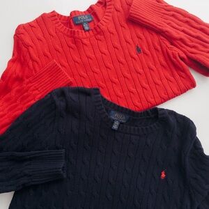 Two POLO Cable-Knit Cotton Sweater